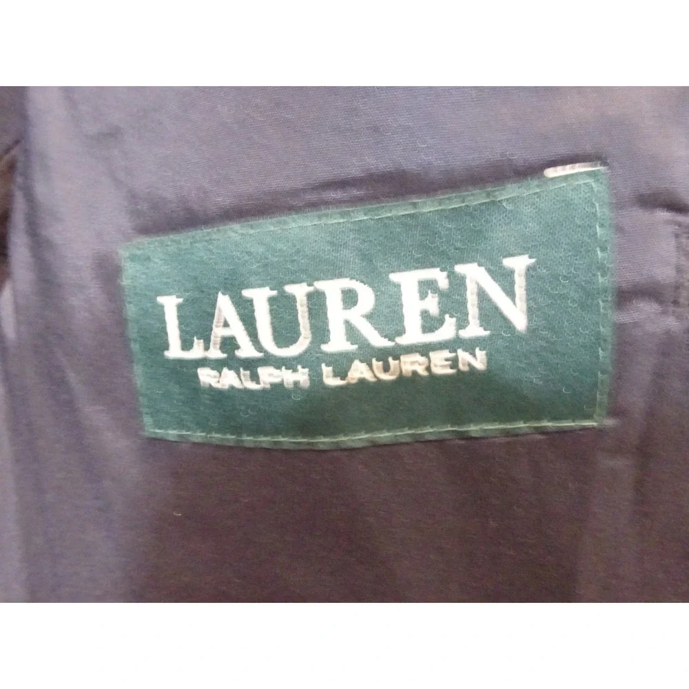 Lauren Ralph Lauren Mens Navy Blue Wool Blend Blazer Gold Crest Buttons 46R